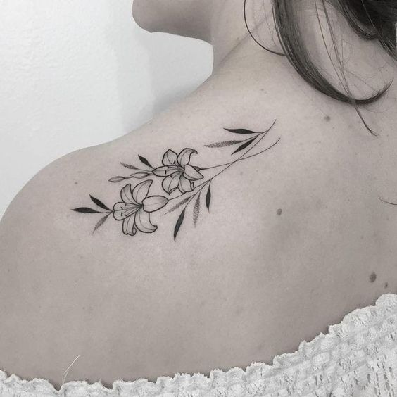 Jasmine shoulder tattoo for women