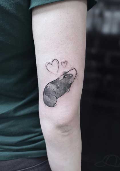 Guinea pig tattoo on the shoulder for men