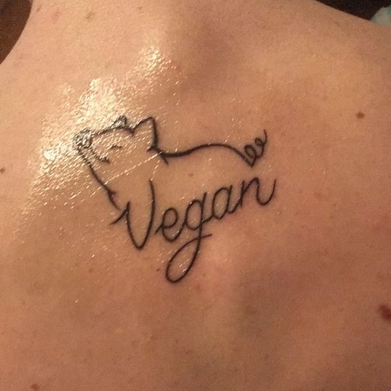 Pig tattoo on the back for men