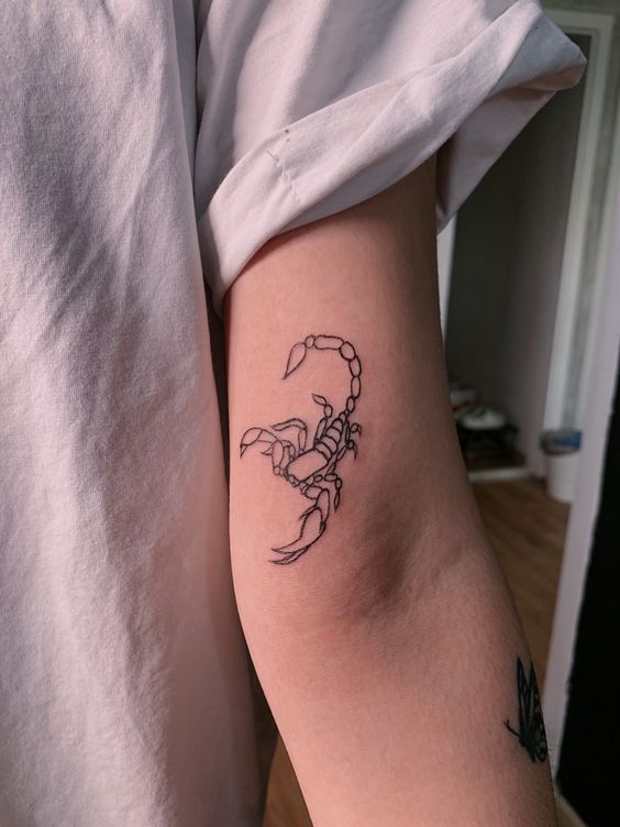 Tattoo of a scorpion on the shoulder for men