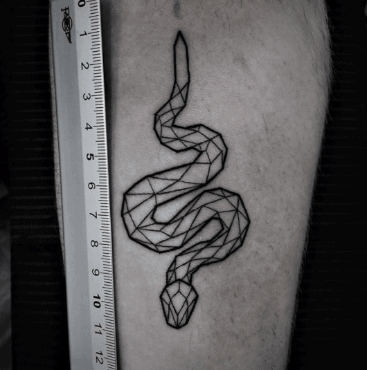 Snake tattoo on the forearm for men