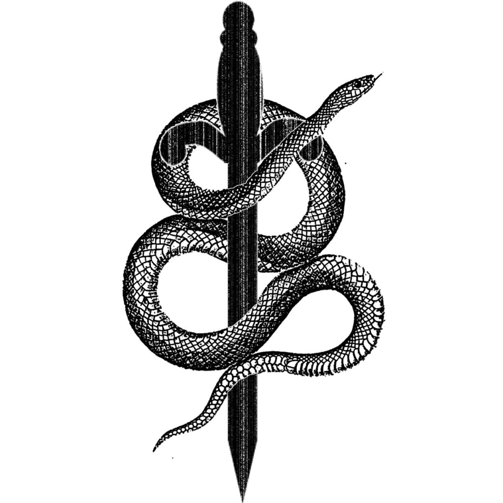 Sketch of a snake tattoo for women