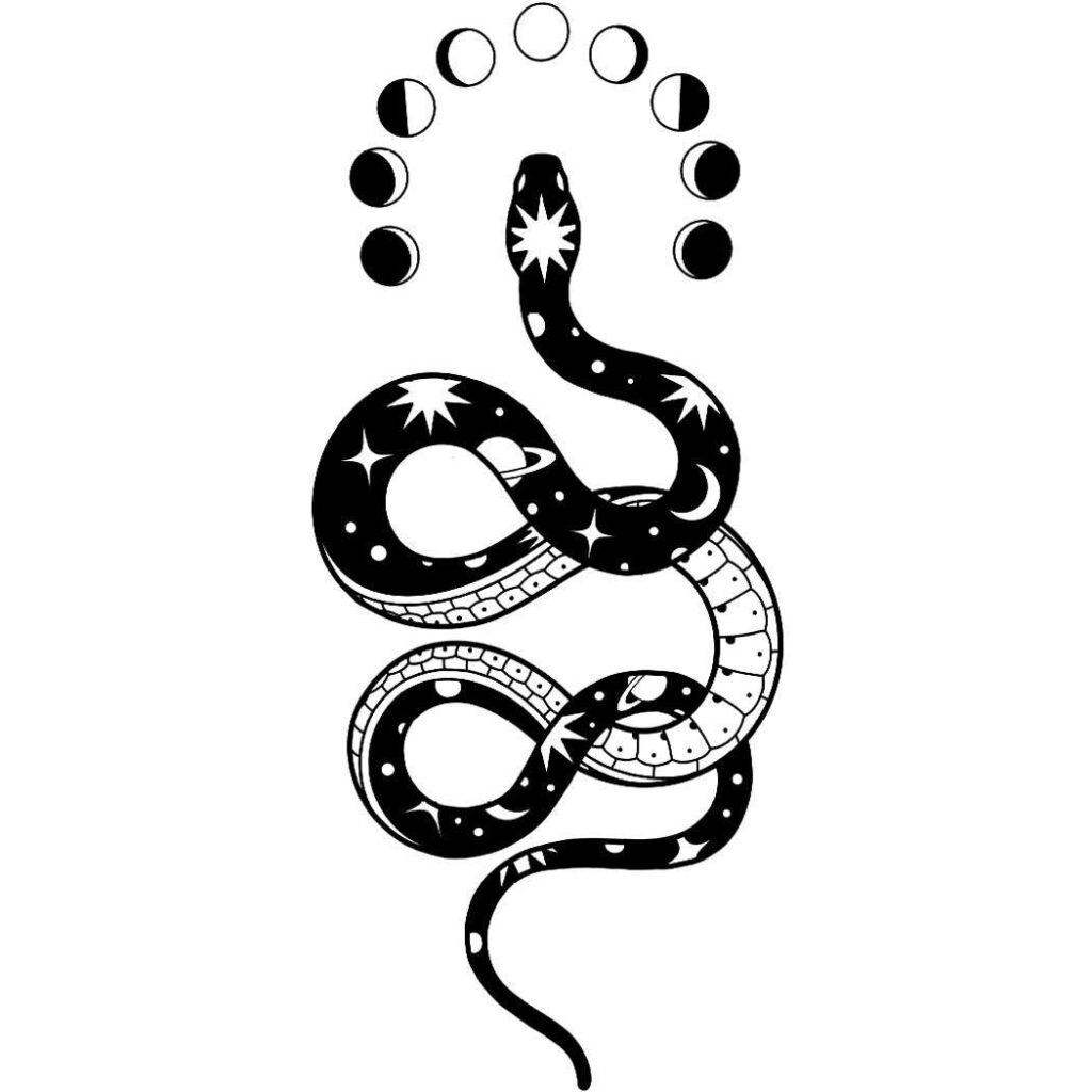 Sketch of a snake tattoo for women