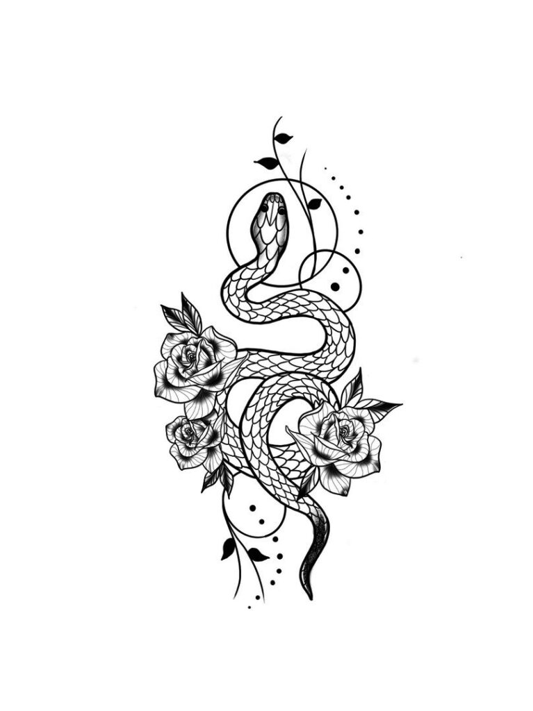 Sketch of a snake tattoo for women