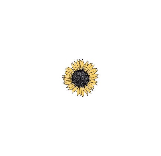 Color sketch of a sunflower tattoo