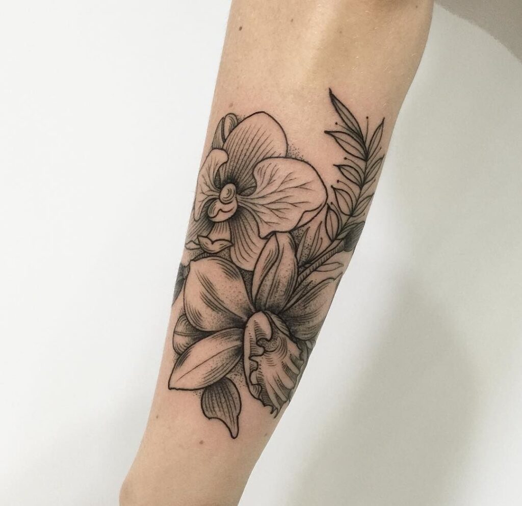 Orchid tattoo on forearm for women Orchid tattoo on forearm for women