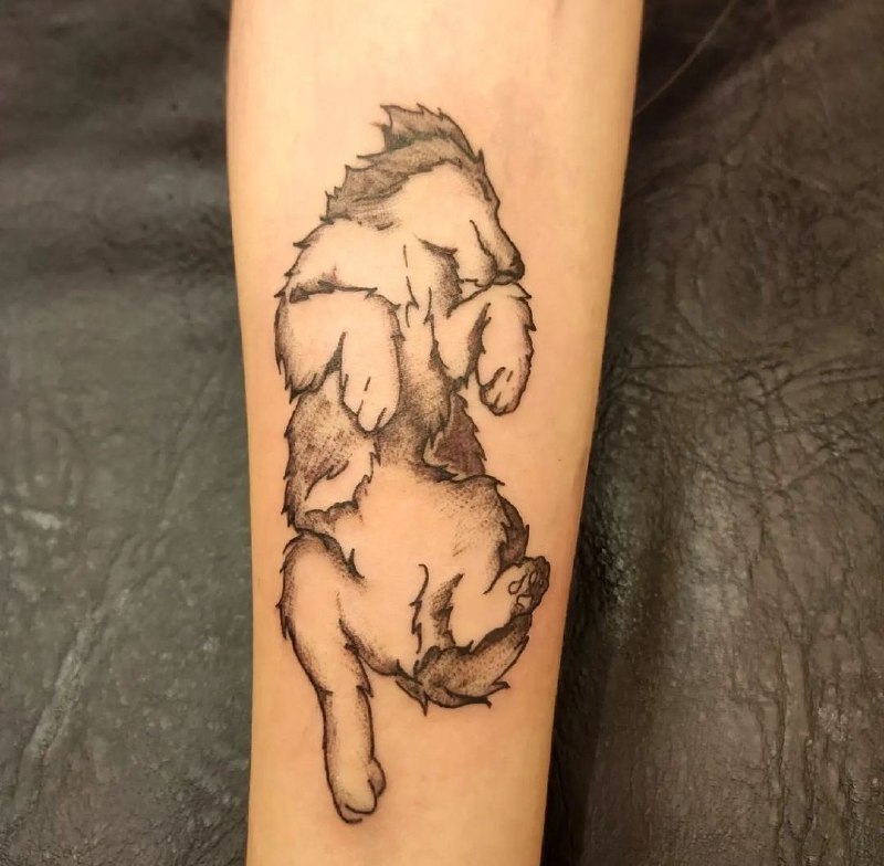 Husky tattoo on the forearm for women