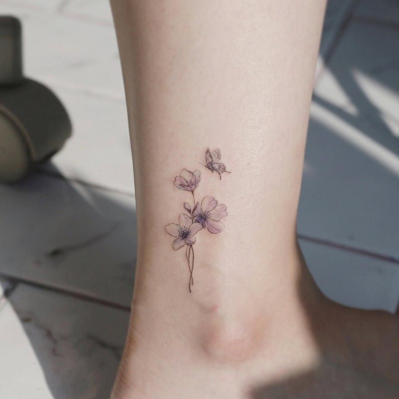 Jasmine ankle tattoo for women