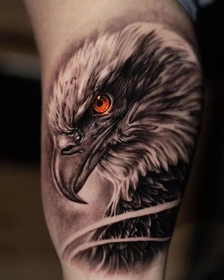 Large eagle tattoo on the shoulder for men