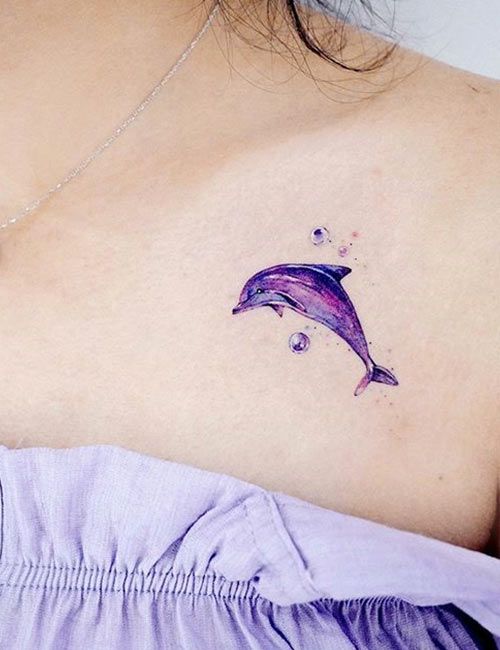 Small ankle dolphin tattoo for women