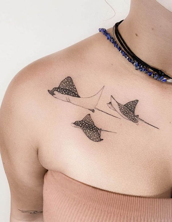 Tattoo of a stingray: an unusual choice for true connoisseurs of tattoos