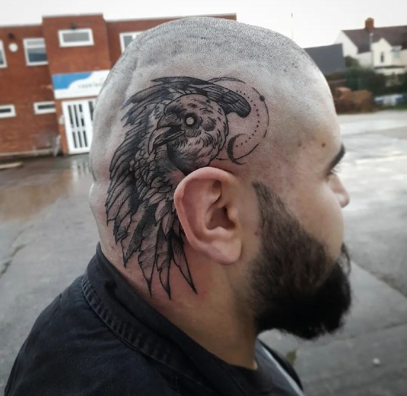 Tattoo on the head for men