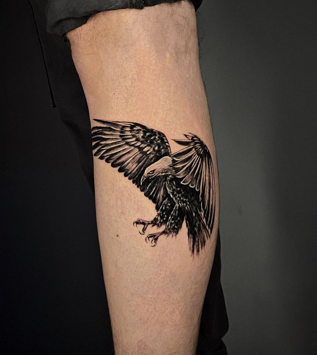 Tattoo of an eagle on the forearm for men