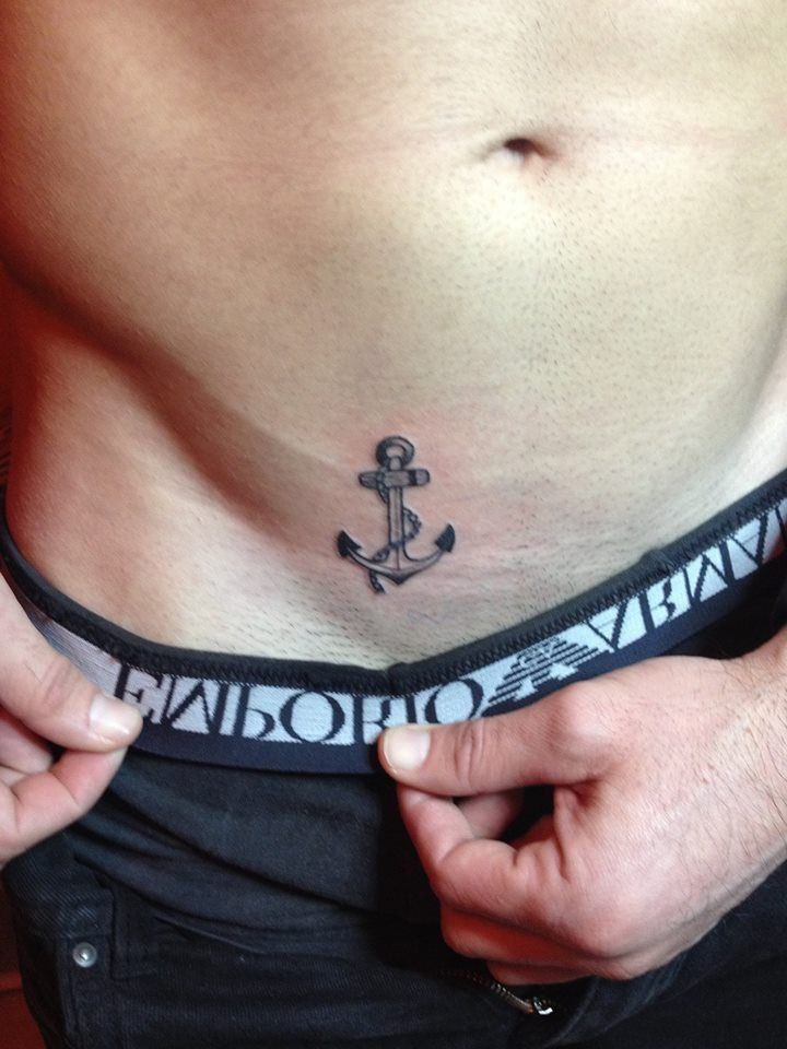 Anchor intimate tattoo for men