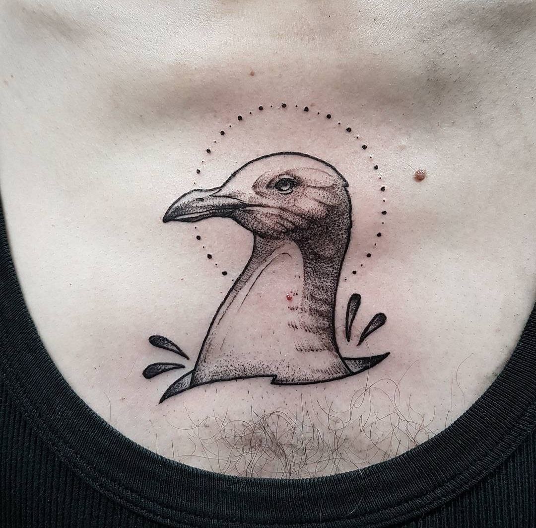 Tattoo of seagulls on the chest for men Tattoo of seagulls on the chest for men