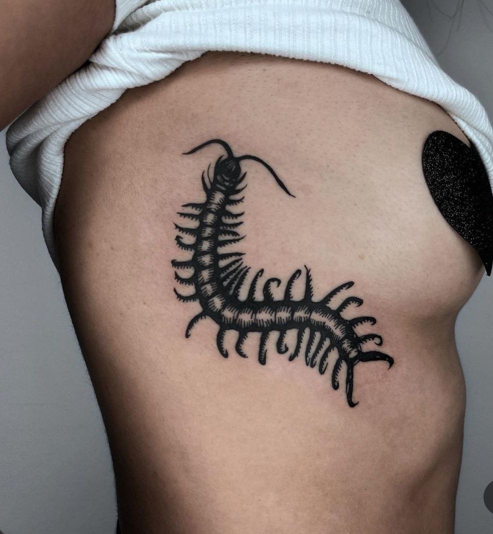 Large tattoo on the side for women