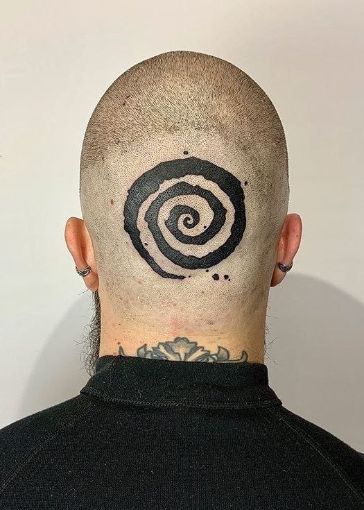 Tattoo on the head for men