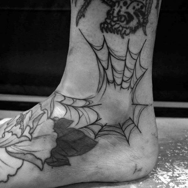 Ankle web tattoo for men