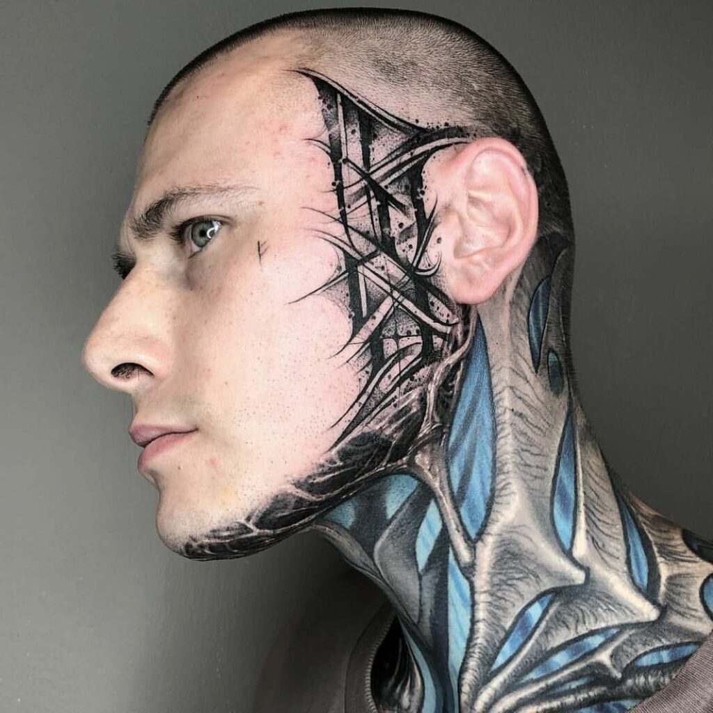 Facial tattoo for men