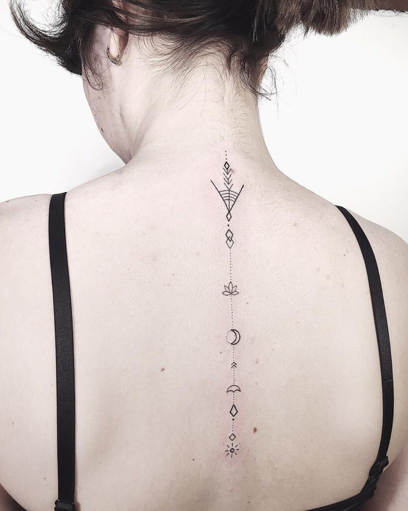 Tattoo on the spine for women