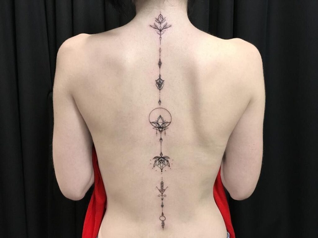 Tattoo on the spine for women