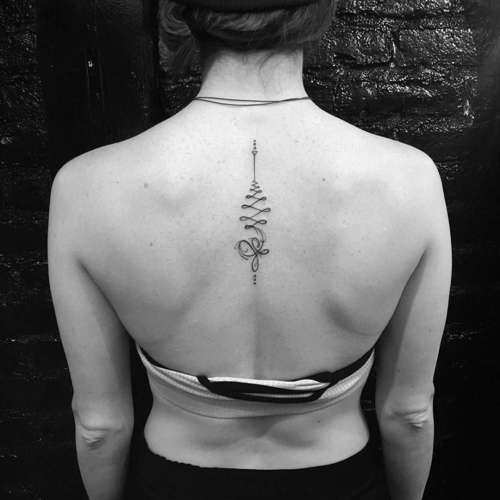 Tattoo on the spine for women