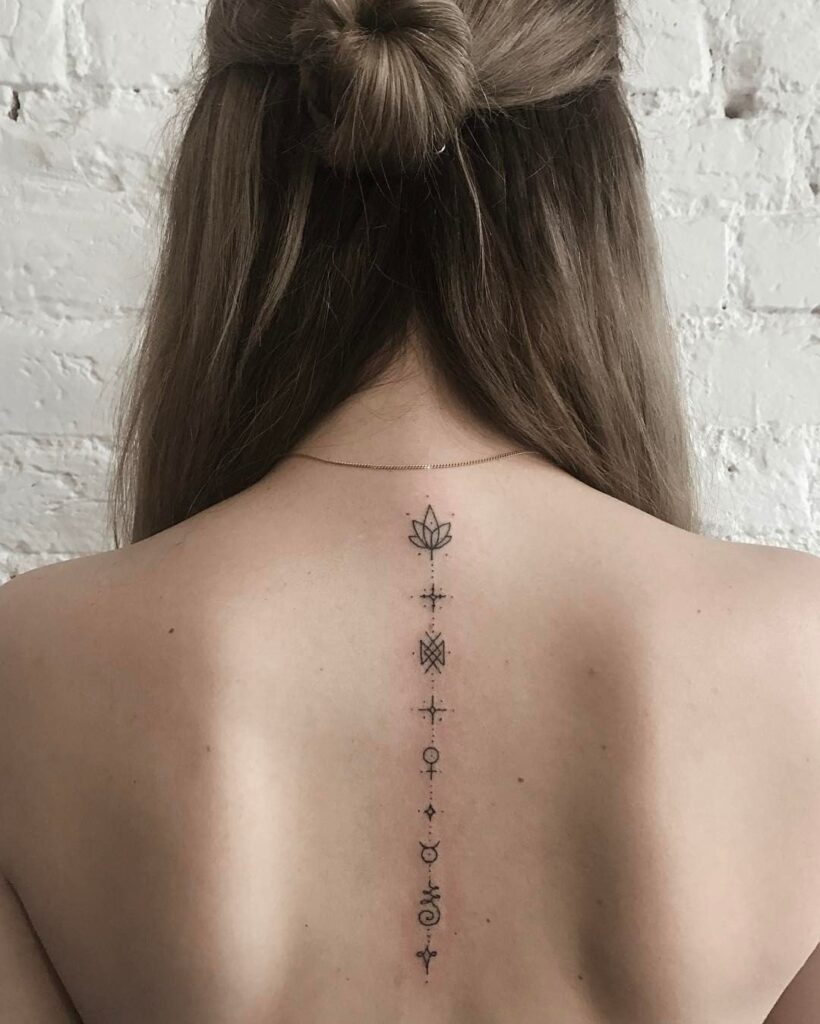 Tattoo on the spine for women