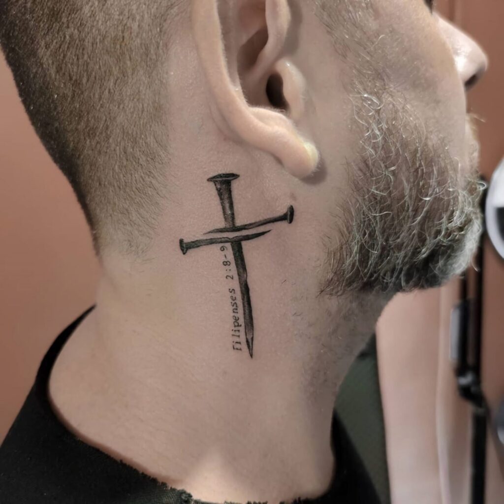 Tattoo on the neck for men