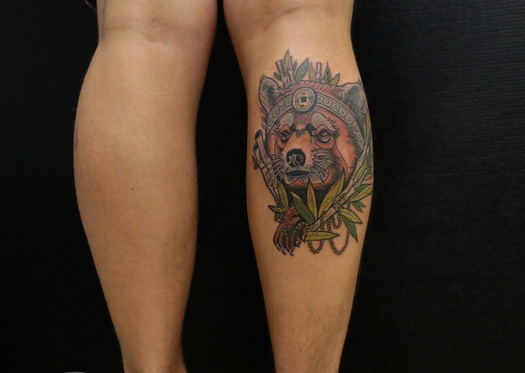 Color calf tattoo for women