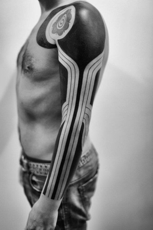 Black&Grey tattoo on the arm for men