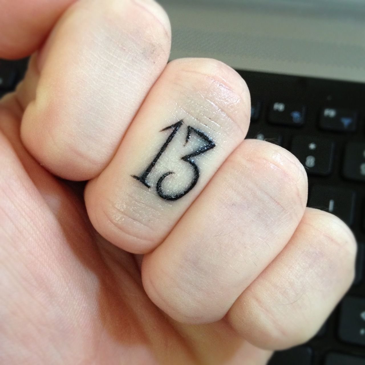 Number tattoo on the finger for women