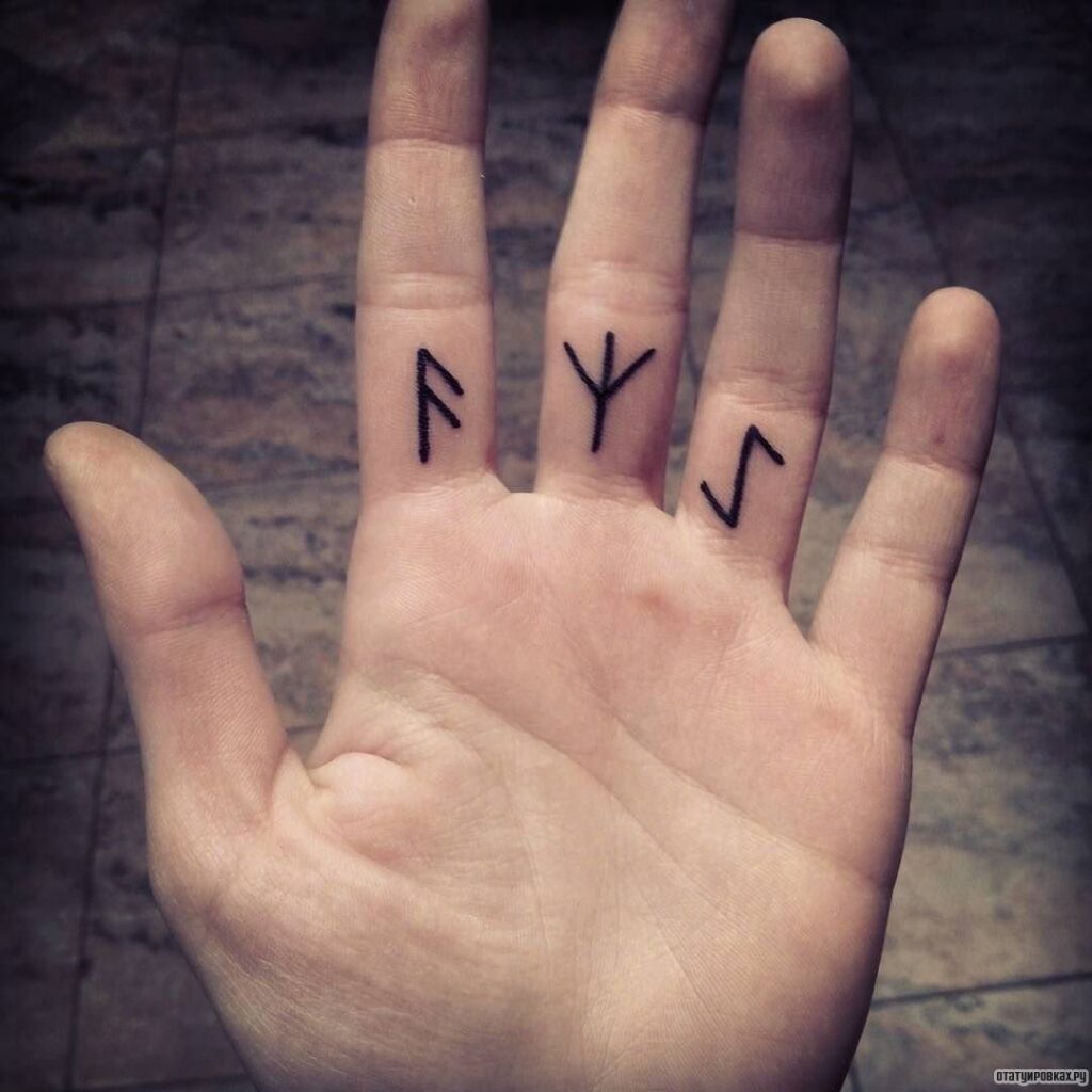 Tattoo symbols on fingers for men