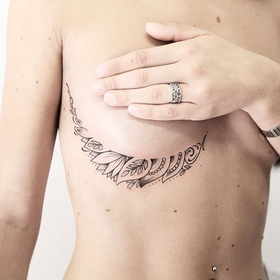 Tattoo on the chest for women