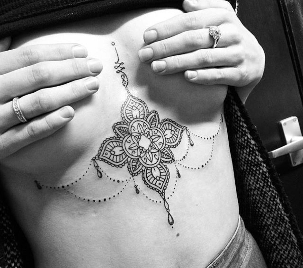 Tattoo on the chest for women