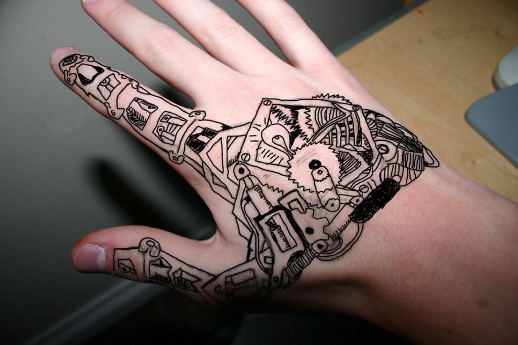 Tattoo on the hand for men