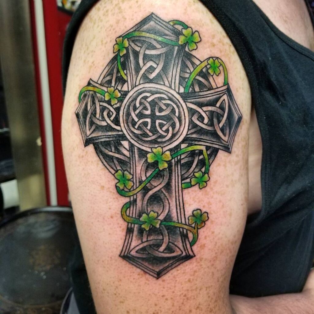 Celtic tattoo on the shoulder for men