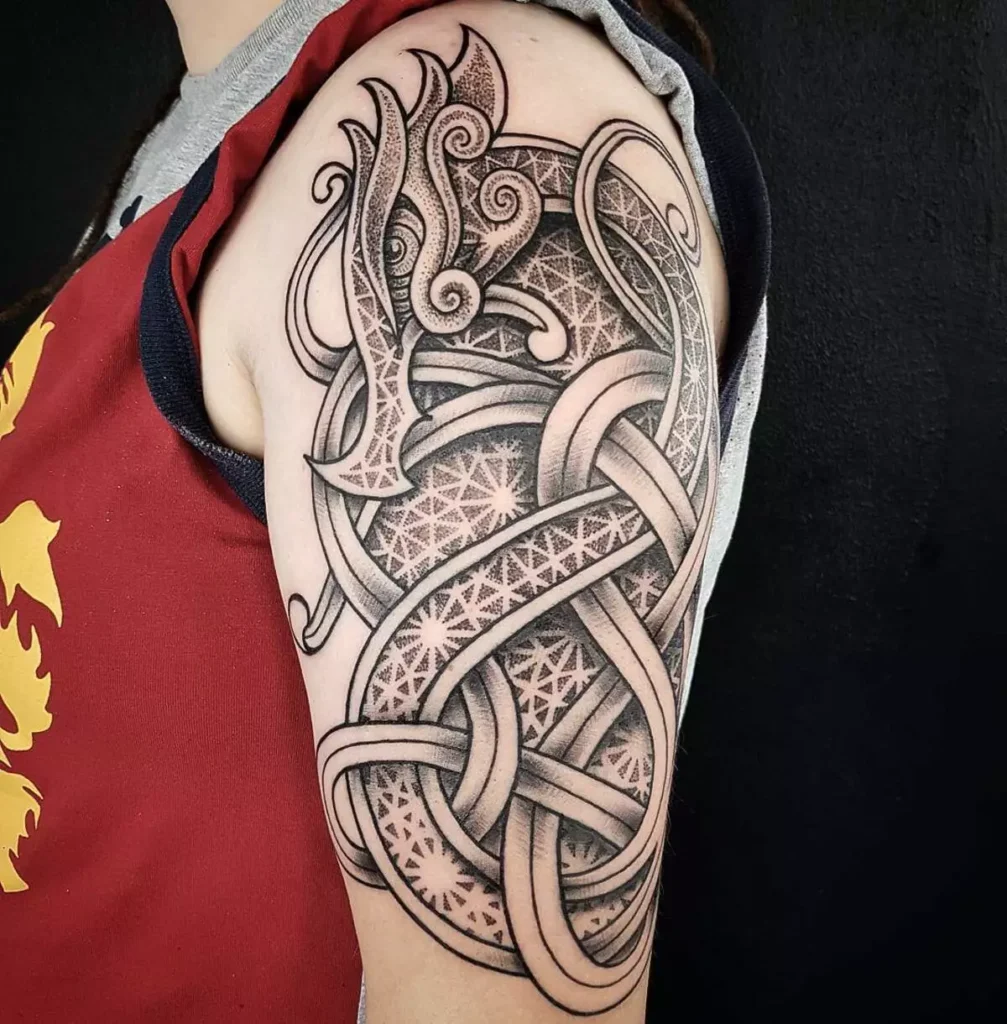 Celtic tattoo on the shoulder for men