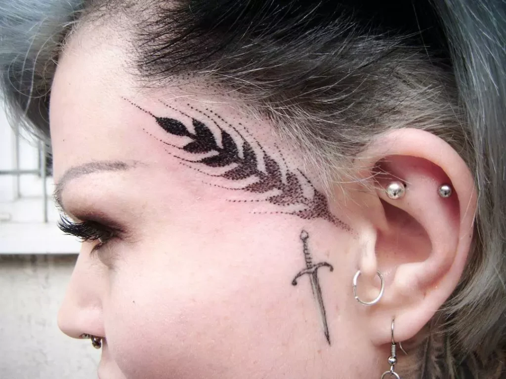 Facial tattoo for women