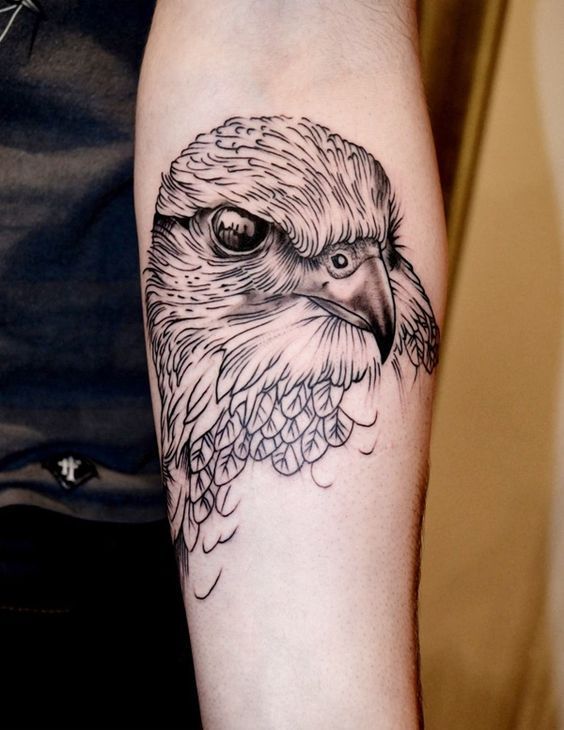 Graphic style tattoo on forearm for men