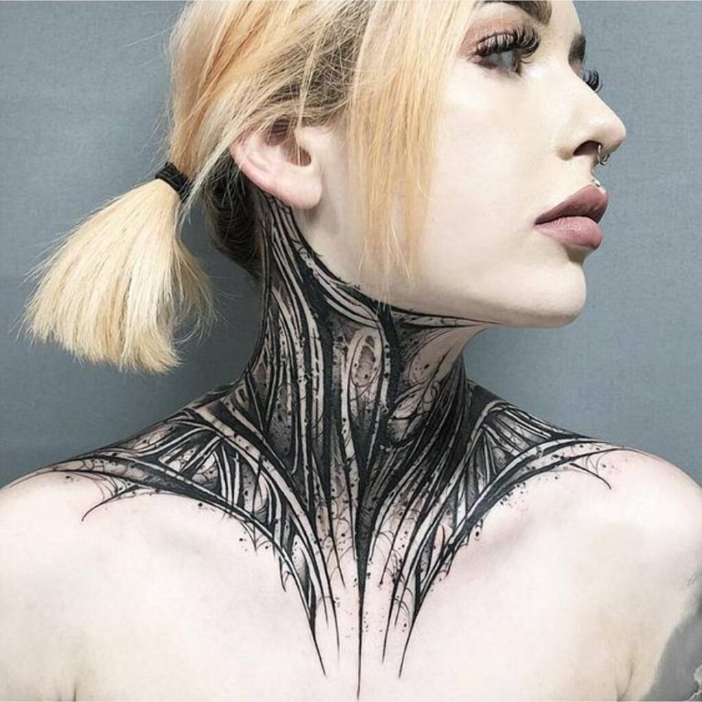 Tattoo on the neck for women