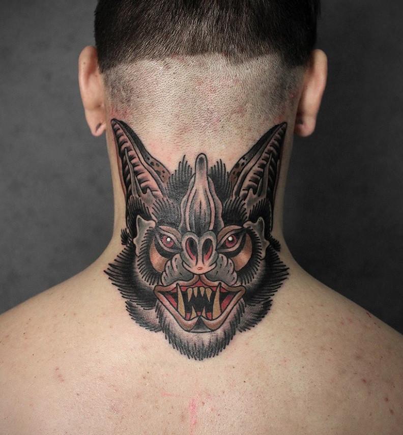 Large neck tattoo for men Large neck tattoo for men