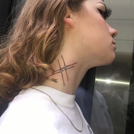 Tattoo on the neck for women