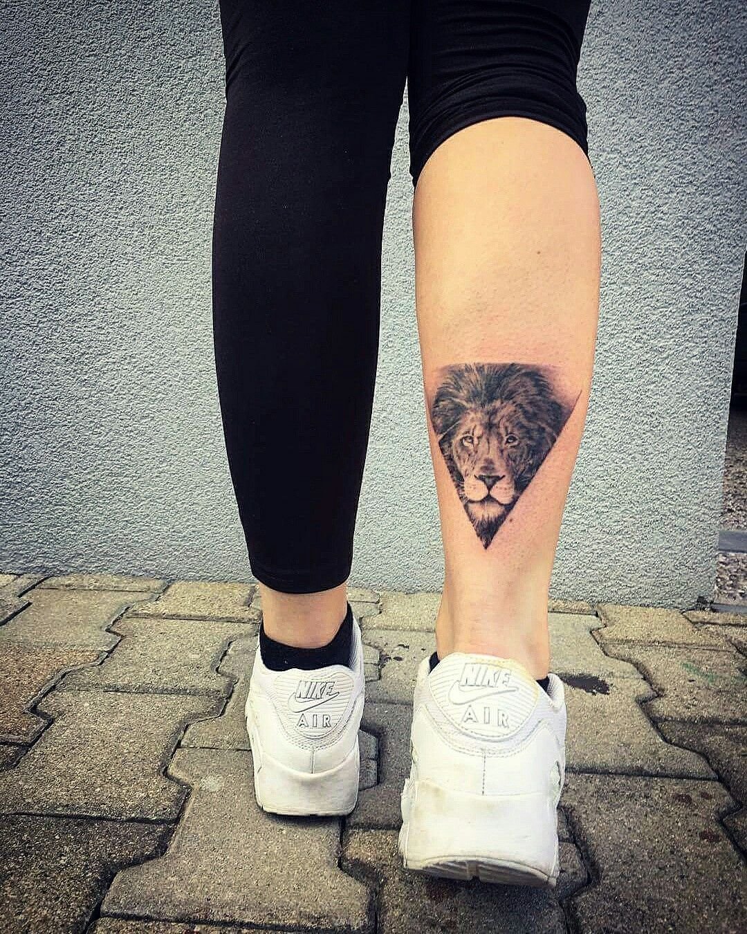 Small tattoo of the left on the calf for women