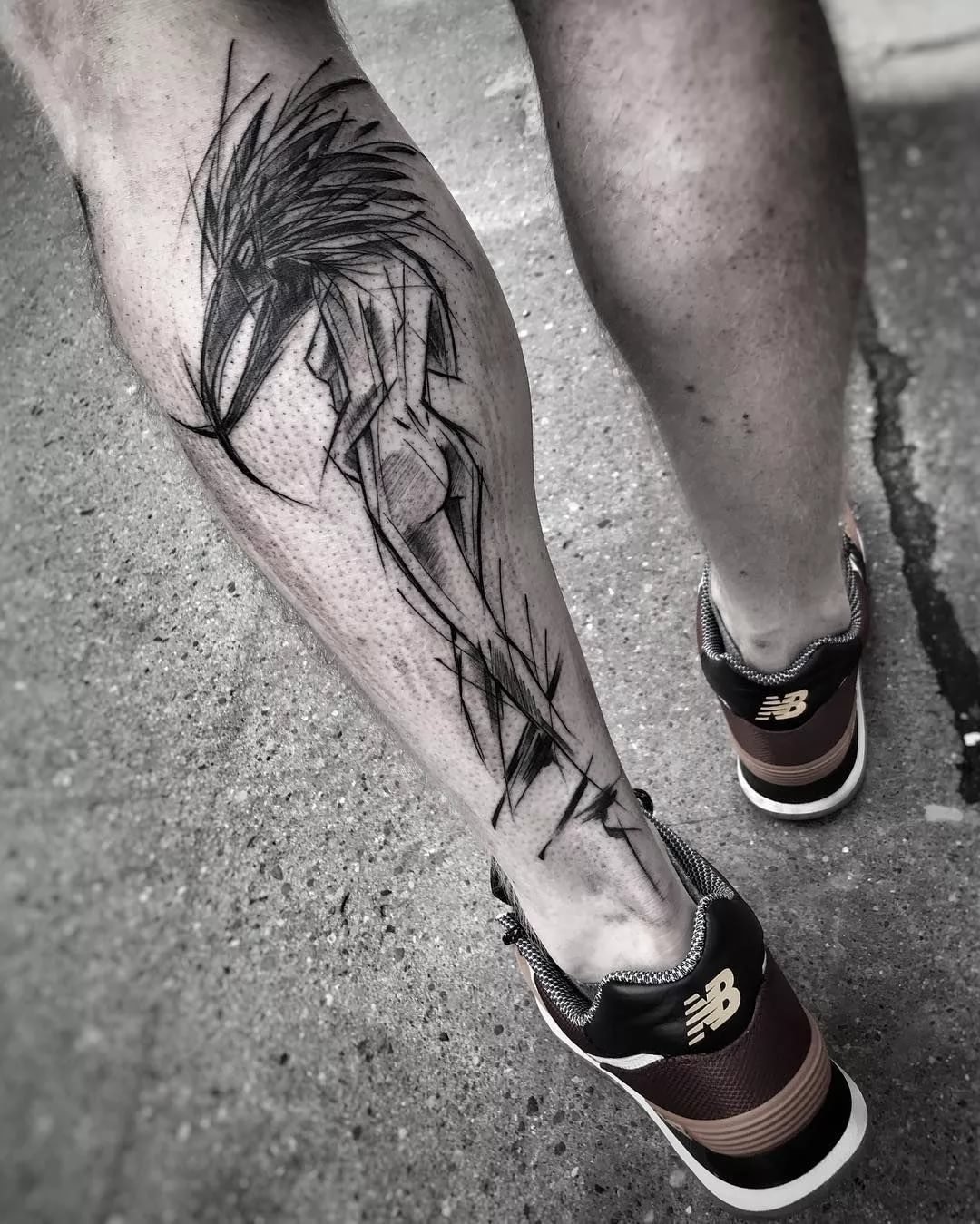 Tattoo on the calf for men