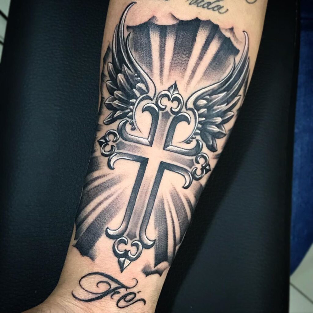 Cross tattoo on the arm for men Cross tattoo on the arm for men
