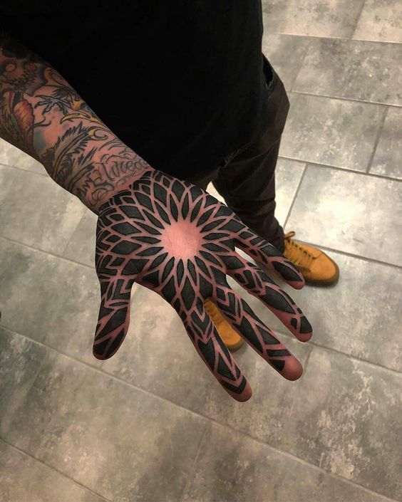 Large palm tattoo for men