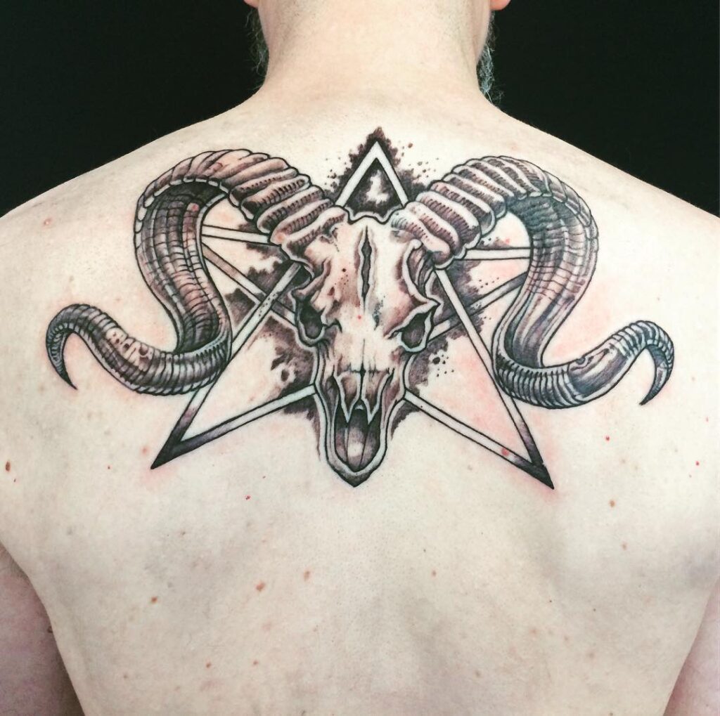 Tattoo on the back for men