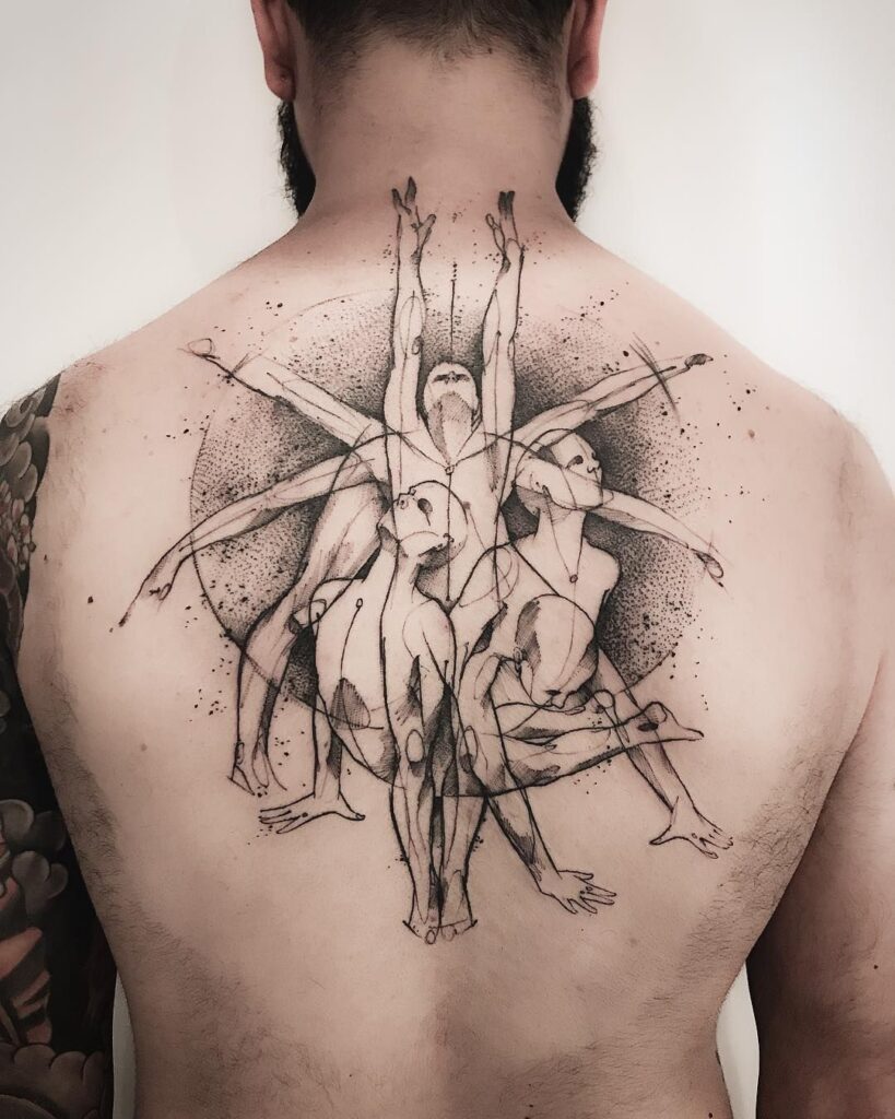 Tattoo on the back for men