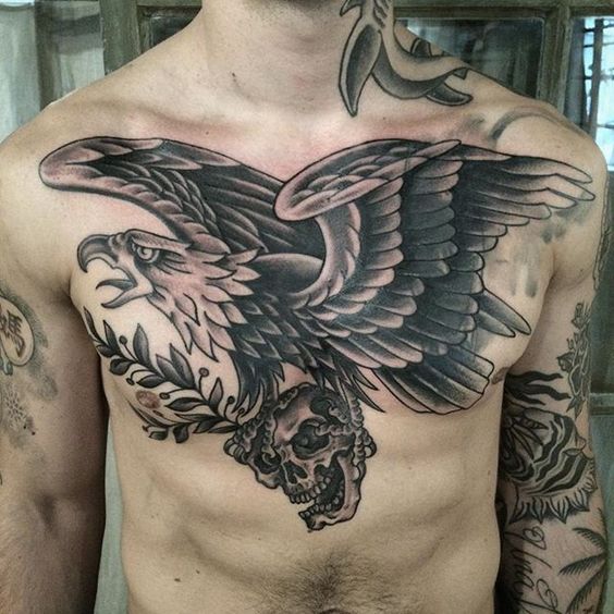 Large chest tattoo for men