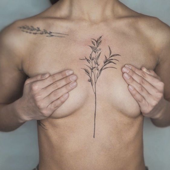 Tattoo on the chest for women